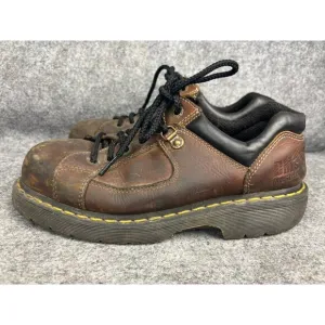 Dr. Doc Martens Industrial Steel Toe Safety Shoes Men's 9 Brown Leather 1993