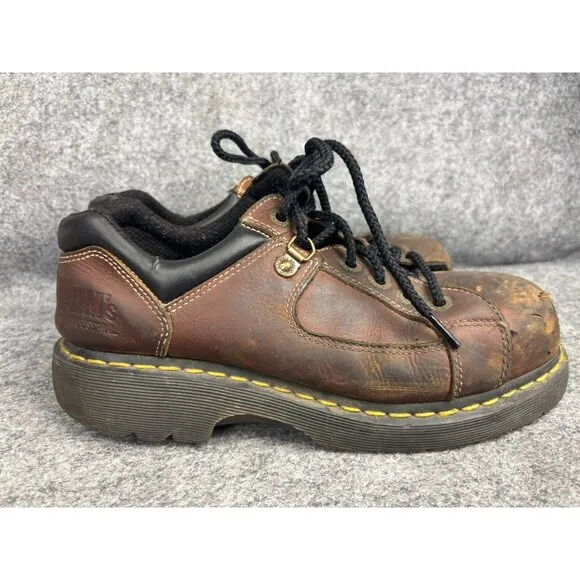 Dr. Doc Martens Industrial Steel Toe Safety Shoes Men's 9 Brown Leather 1993