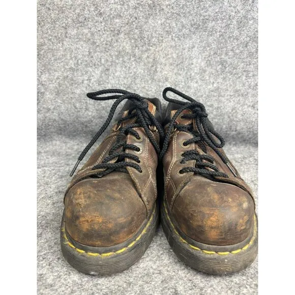 Dr. Doc Martens Industrial Steel Toe Safety Shoes Men's 9 Brown Leather 1993