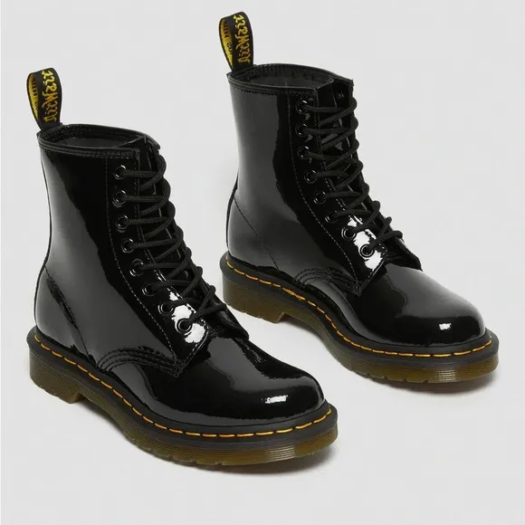 Dr. Martens 1460 Women’s Patent Leather Lace Up Boots in Black Size 7