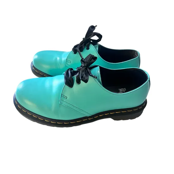 Dr. Martens 1461 Peppermint Green Smooth Leather Oxford Shoes Size 8 Men's Aqua