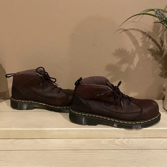 Dr Martens Brown Industrial Steel Toe Safety Boots Size U.S. M 9 / W 10 EUC