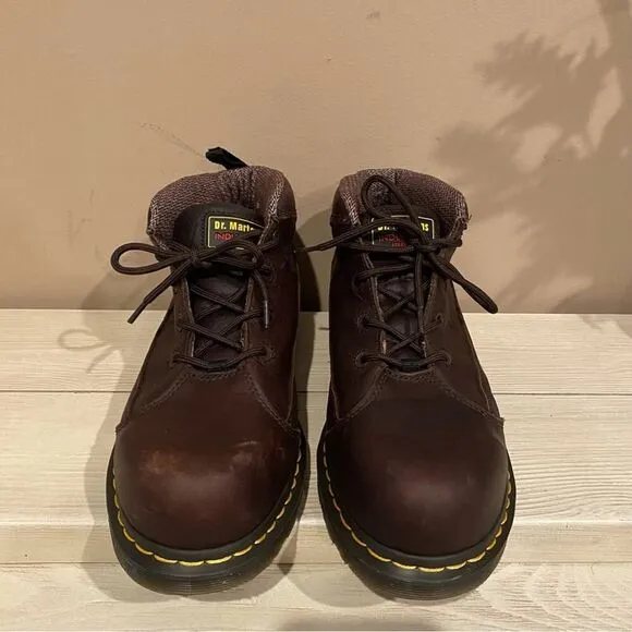 Dr Martens Brown Industrial Steel Toe Safety Boots Size U.S. M 9 / W 10 EUC