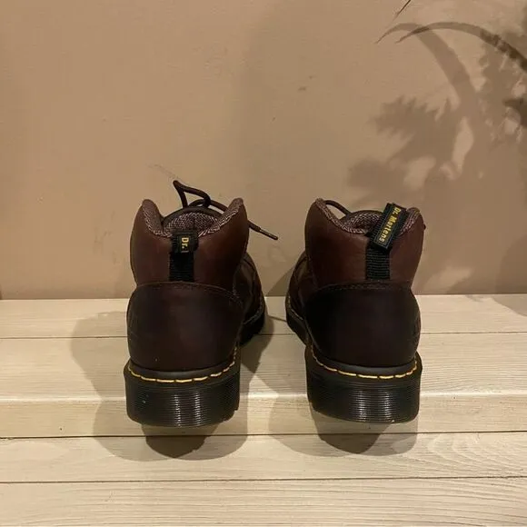 Dr Martens Brown Industrial Steel Toe Safety Boots Size U.S. M 9 / W 10 EUC