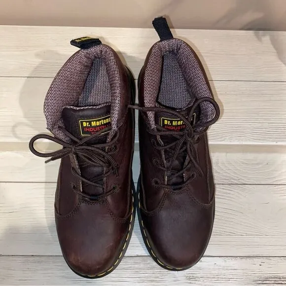 Dr Martens Brown Industrial Steel Toe Safety Boots Size U.S. M 9 / W 10 EUC