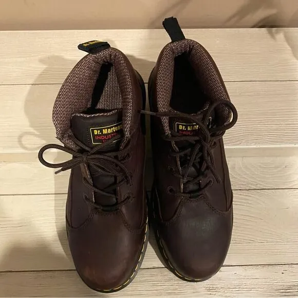 Dr Martens Brown Industrial Steel Toe Safety Boots Size U.S. M 9 / W 10 EUC