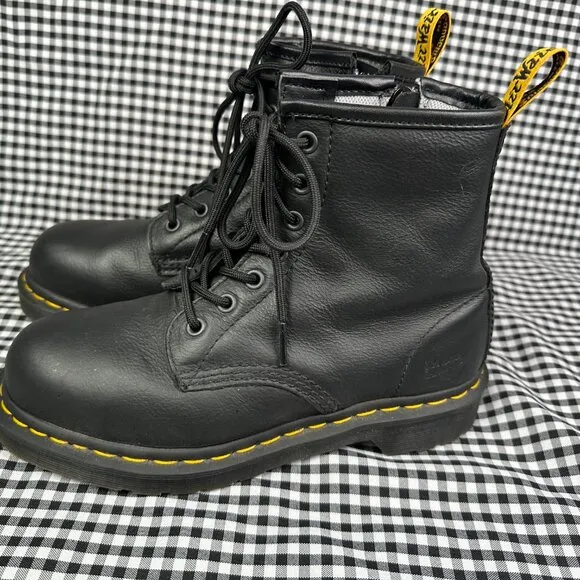 Dr Martens Industrial Steel Safety Toe 1460 Black Work Boots Women's 6 / EU 37