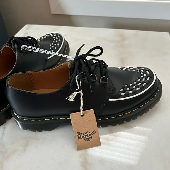 Dr. Martens Ramsey Black with White Toe Stitching Men's Shoes Size 12 New