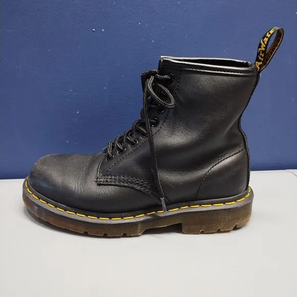 Dr Martens Safety Boots Unisex 5M/6W Black Slip Resistant Round Toe Lace Up EUC