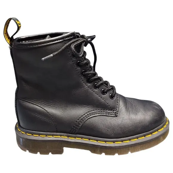 Dr Martens Safety Boots Unisex 5M/6W Black Slip Resistant Round Toe Lace Up EUC