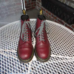 DR MARTENS Women's Red Leather 1460SR Safety Ankle Boots Size 7