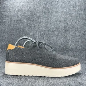 Dr Scholls Lillian Gray Flannel Platform Wedge Oxford Comfort Shoes Womens 10