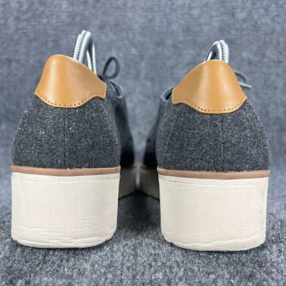 Dr Scholls Lillian Gray Flannel Platform Wedge Oxford Comfort Shoes Womens 10