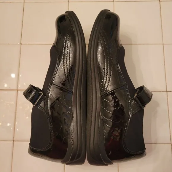 Drew Orthopedic Shoes 9.5W Black Patent Leather Mary Jane Comfort ROSE