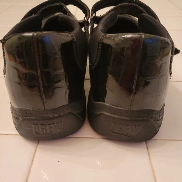 Drew Orthopedic Shoes 9.5W Black Patent Leather Mary Jane Comfort ROSE