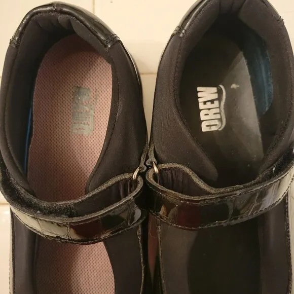 Drew Orthopedic Shoes 9.5W Black Patent Leather Mary Jane Comfort ROSE