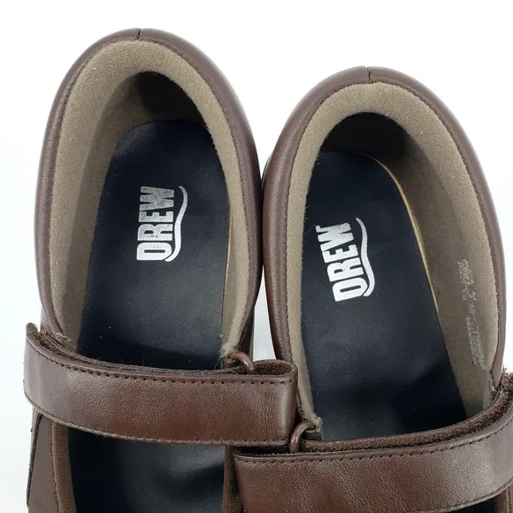 Drew Womens Orthopedic DiabeticBrown Flat Mary Janes Shoes Size 8.5 M
