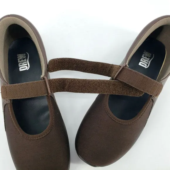 Drew Womens Orthopedic DiabeticBrown Flat Mary Janes Shoes Size 8.5 M