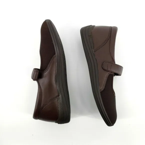 Drew Womens Orthopedic DiabeticBrown Flat Mary Janes Shoes Size 8.5 M