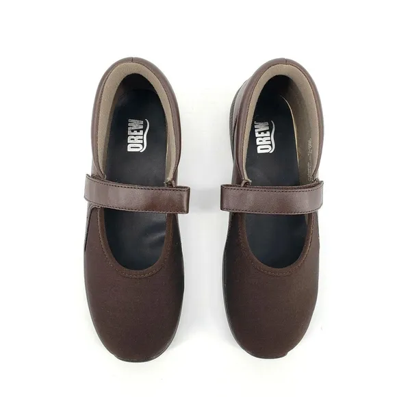 Drew Womens Orthopedic DiabeticBrown Flat Mary Janes Shoes Size 8.5 M