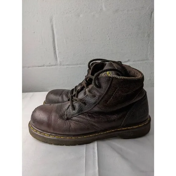 Dr. Martens Industrial Steel Toe Brown Boots Men's Sz 10 US AirWair Safety Shoe