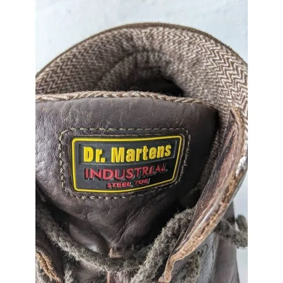 Dr. Martens Industrial Steel Toe Brown Boots Men's Sz 10 US AirWair Safety Shoe
