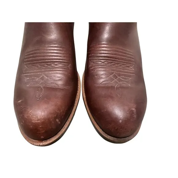 Durango Wellington Leather Boots Men 8.5 Brown Safety Toe Workwear Oil Resistant