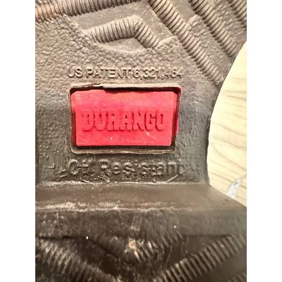 Durango Wellington Leather Boots Men 8.5 Brown Safety Toe Workwear Oil Resistant