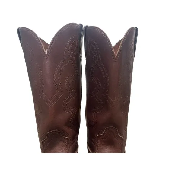 Durango Wellington Leather Boots Men 8.5 Brown Safety Toe Workwear Oil Resistant