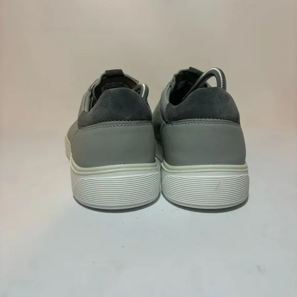Ecco Comfort Sneakers Gray Leather Lace Up Shoes Mens Size EU 47 US 13 13.5