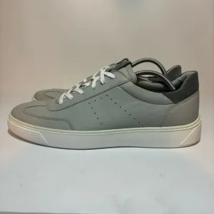 Ecco Comfort Sneakers Gray Leather Lace Up Shoes Mens Size EU 47 US 13 13.5