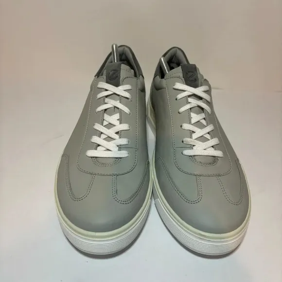 Ecco Comfort Sneakers Gray Leather Lace Up Shoes Mens Size EU 47 US 13 13.5