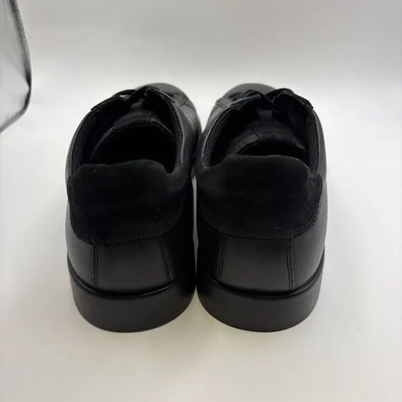 ECCO Men's Street Lite Retro Sneaker Black Leather Shoes EU 47 Size 13 - 13.5 US