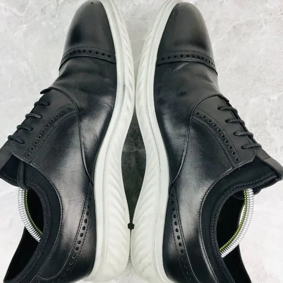 ECCO ST.1 Hybrid Lite Luxe Tie Oxford Mens‎ Size 11 Shoes Black Leather Cap toe