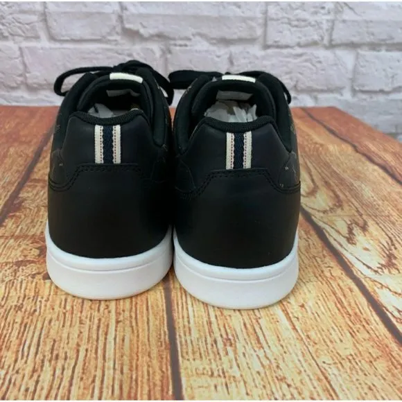 ED Ellen DeGeneres Womens Shoes Leather Chaboss Animal Sneaker Black Gold Sz 12