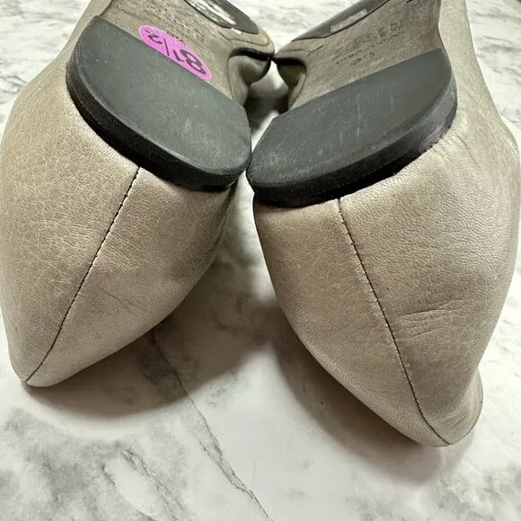 Eileen Fisher Cap Toe Gray Leather Shoes Womens 8.5