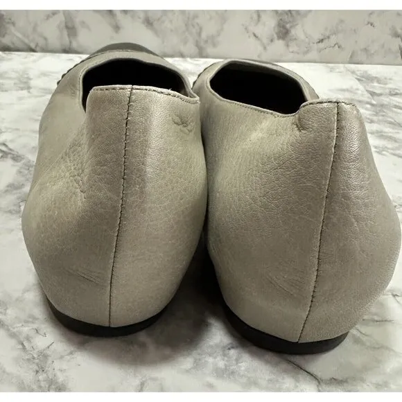 Eileen Fisher Cap Toe Gray Leather Shoes Womens 8.5