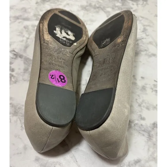 Eileen Fisher Cap Toe Gray Leather Shoes Womens 8.5