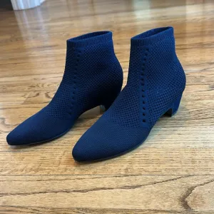 Eileen Fisher Womens Purl Navy Pull On Heels Dress Sock Boot Shoes