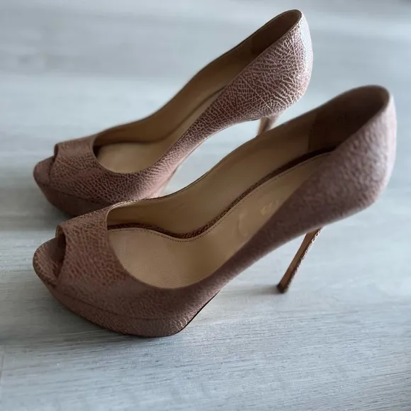 Elegant Brown Peep-Toe Stilettos