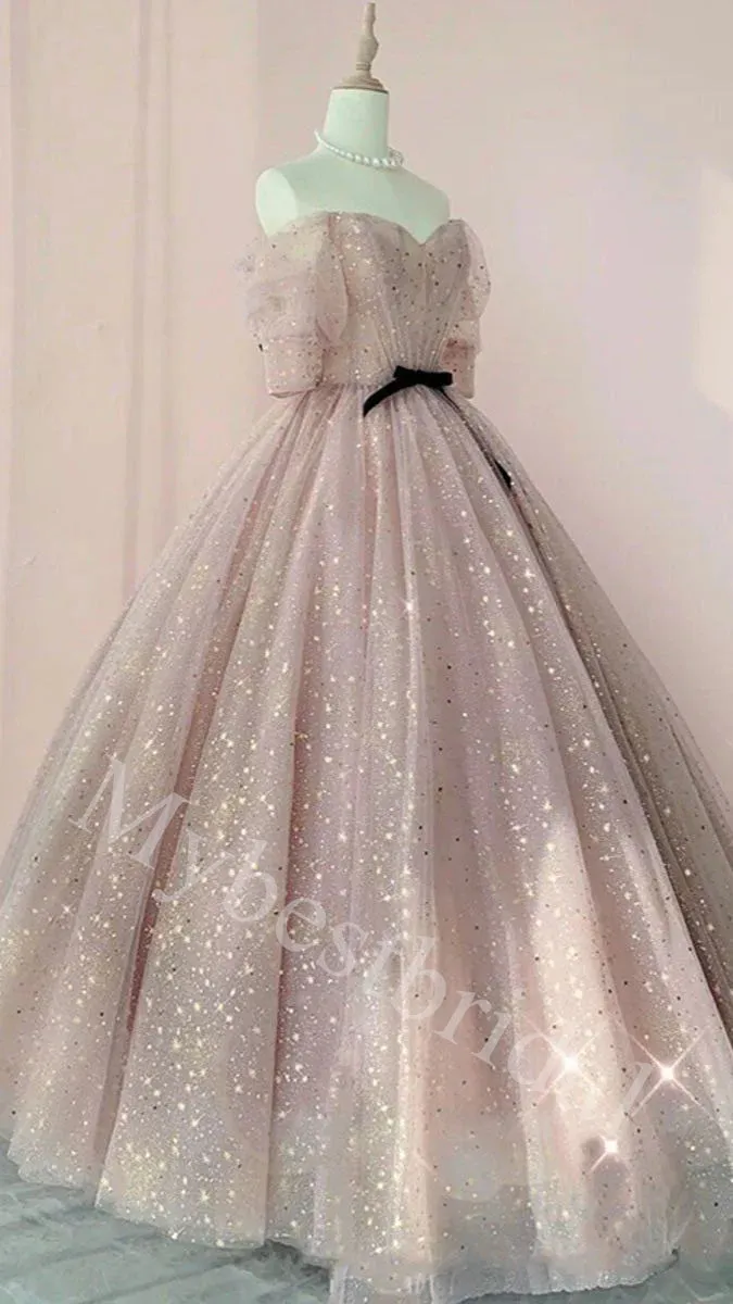 Elegant Off shoulder Sweetheart A-line Long Prom Dress,PDS1078