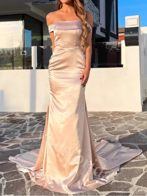 Elegant Strapless Off-shoulder Mermaid Prom Dresses,PDS0928