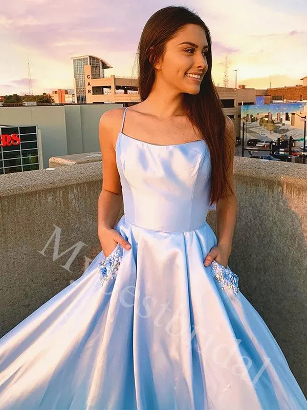 Elegant Strapless Sleeveless A-line Prom Dresses,PDS0964