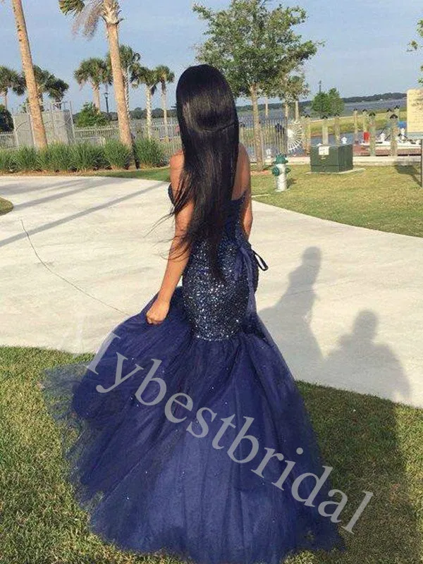 Elegant Sweetheart Sleeveless Mermaid Prom Dresses,PDS0991