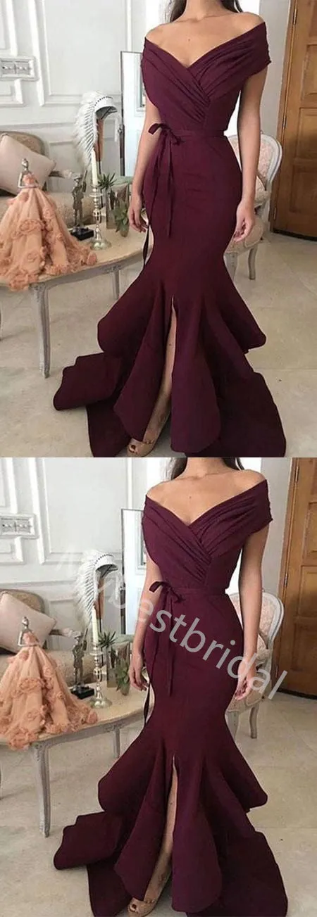 Elegant V-neck Sleeveless Mermaid Long Prom Dress,PDS1131