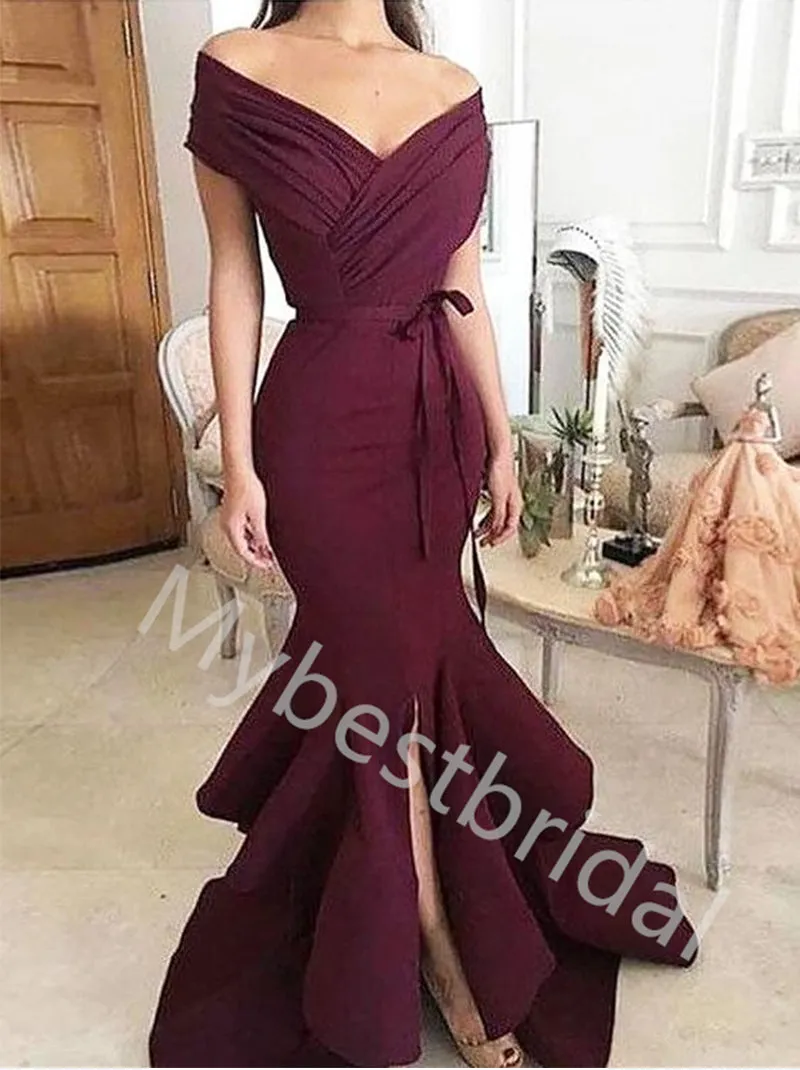 Elegant V-neck Sleeveless Mermaid Long Prom Dress,PDS1131