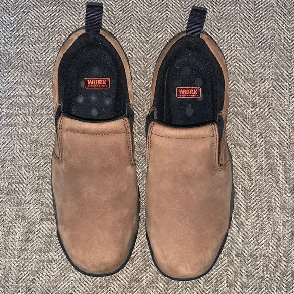 EUC Worx/Red Wing Steel Toed Shoes Size 8.5WW.