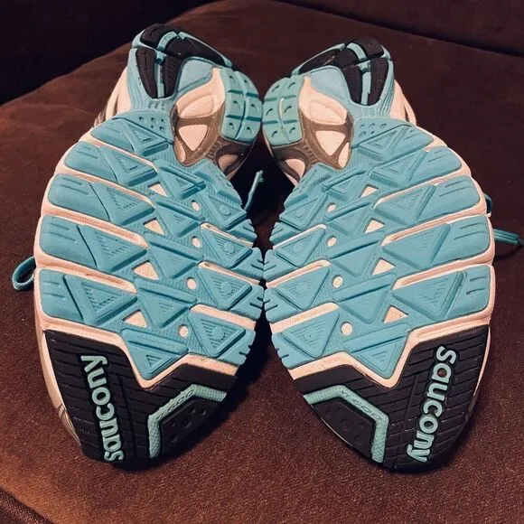 Excellent Saucony Womens Running Shoes Ride 6 Light Grey Silver Light Blue 8 US