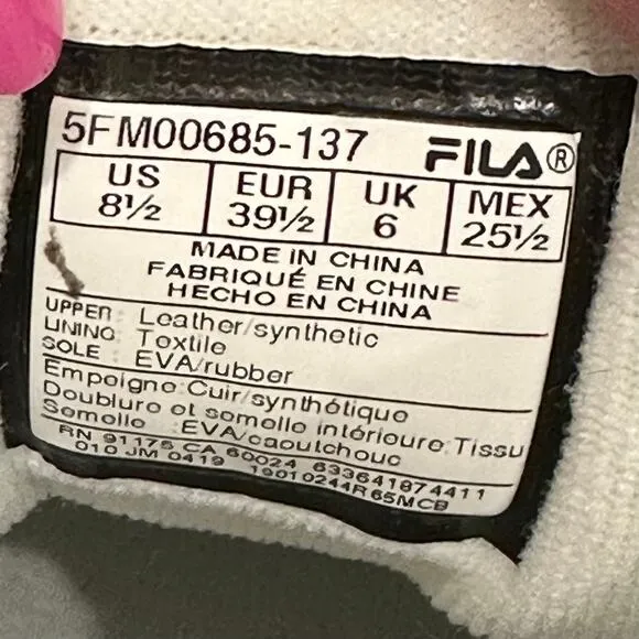 Fila Womens 8.5 Disrupter Shoes Sneakers White Yellow Lace Up 5FM00685-137