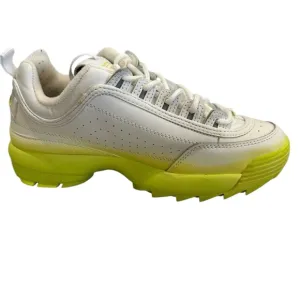 Fila Womens 8.5 Disrupter Shoes Sneakers White Yellow Lace Up 5FM00685-137